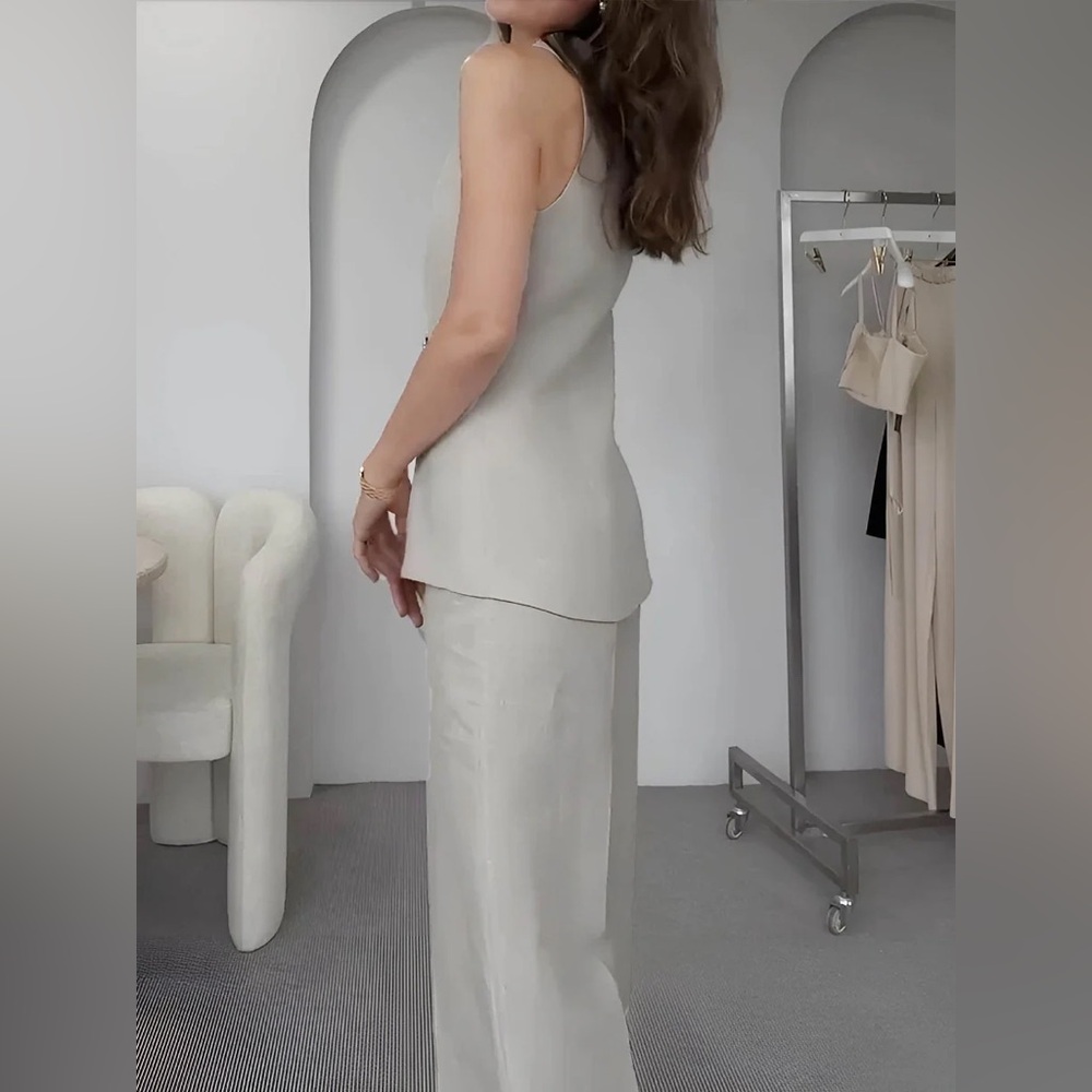 NWT Commense Button Split Sleeveless Pants Set - … - image 3